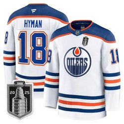 Fanatics Edmonton Oilers #18 Zach Hyman White 2025 Stanley Cup Final patch jersey
