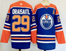 Fanatics Edmonton Oilers #29 Leon Draisaitl Blue Authentic Stitched NHL jersey