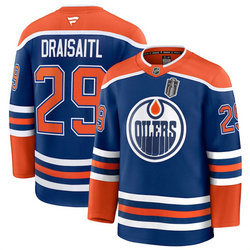 Fanatics Edmonton Oilers #29 Leon Draisaitl Royal 2025 Stanley Cup Final patch jersey