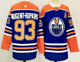 Fanatics Edmonton Oilers #93 Ryan Nugent-Hopkins Blue Authentic Stitched NHL jersey