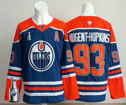 Fanatics Edmonton Oilers #93 Ryan Nugent-Hopkins Royal Blue 2025 Stanley Cup Final patch jersey