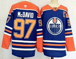 Fanatics Edmonton Oilers #97 Connor McDavid Blue Authentic Stitched NHL jersey