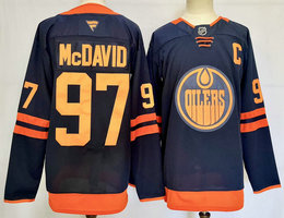 Fanatics Edmonton Oilers #97 Connor McDavid Navy Reverse Retro Authentic Stitched NHL jersey