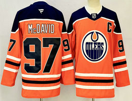 Fanatics Edmonton Oilers #97 Connor McDavid Orange Authentic Stitched NHL jersey