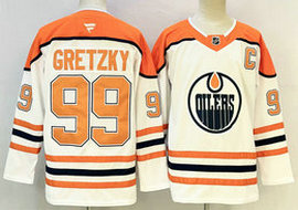 Fanatics Edmonton Oilers #99 Wayne Gretzky 2025 Reverse Retro Authentic Stitched NHL Jersey