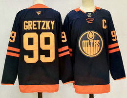 Fanatics Edmonton Oilers #99 Wayne Gretzky Navy Authentic Stitched NHL jersey
