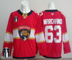 Fanatics Florida Panthers #63 Brad Marchand Red 2025 Stanley Cup Final patch jersey