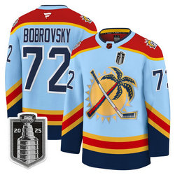 Fanatics Florida Panthers #72 Sergei Bobrovsky Blue 2025 Stanley Cup Final patch jersey