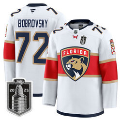 Fanatics Florida Panthers #72 Sergei Bobrovsky White 2025 Stanley Cup Final patch jersey