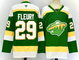 Fanatics Minnesota Wild #29 Marc-Andre Fleury Green Reverse Retro Authentic Stitched NHL Jersey