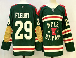 Fanatics Minnesota Wild #29 Marc-Andre Fleury Green Winter Authentic Stitched NHL Jersey