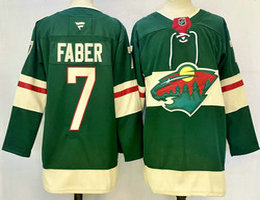 Fanatics Minnesota Wild #7 Brock Faber Green Authentic Stitched NHL Jersey