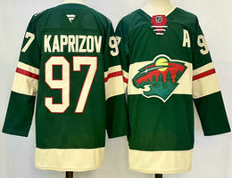Fanatics Minnesota Wild #97 Kirill kaprizov Green Authentic Stitched NHL Jersey