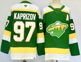 Fanatics Minnesota Wild #97 Kirill kaprizov Green Reverse Retro Authentic Stitched NHL Jersey
