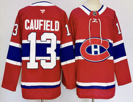 Fever Montreal Canadiens #13 Cole Caufield Red Authentic Stitched NHL jersey