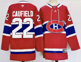 Fever Montreal Canadiens #22 Cole Caufield Red Authentic Stitched NHL jersey