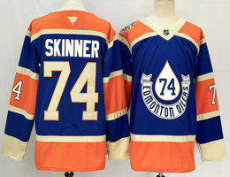 Fanatics Edmonton Oilers #74 Stuart Skinner Blue Authentic Stitched NHL Jersey