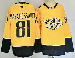Fanatics Nashville Predators #81 Jonathan Marchessault Gold Authentic Stitched NHL Jersey