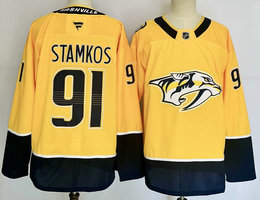 Fanatics Nashville Predators #91 Steven Stamkos Gold Authentic Stitched NHL Jersey