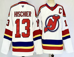 Fanatics New Jersey Devils #13 Nico Hischier White Reverse Retro Authentic Stitched NHL jersey
