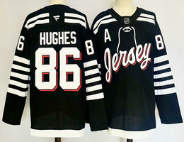 Fanatics New Jersey Devils #86 Jack Hughes Black Third Authentic Stitched NHL jersey