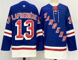 Fanatics New York Rangers #13 Alexis Lafreniere Blue NHL Jersey