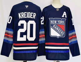 Fanatics New York Rangers #20 Chris Kreider 2024 Dark Blue Authentic Stitched NHL Jersey