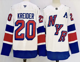 Fever New York Rangers #20 Chris Kreider White 2024-2025 Stadium Series Stitched Jersey