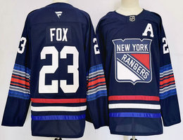 Fanatics New York Rangers #23 Adam Fox 2024 Dark Blue Authentic Stitched NHL Jersey