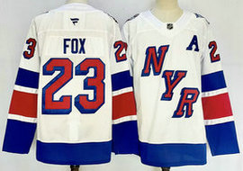 Fever New York Rangers #23 Adam Fox White 2024-2025 Stadium Series Stitched Jersey