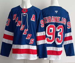 Fanatics New York Rangers #93 Mika Zibanejad Blue With 100th anniversary patch Jersey
