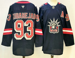 Fanatics New York Rangers #93 Mika Zibanejad Blue classic Authentic Stitched NHL jersey