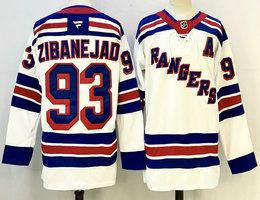Fanatics New York Rangers #93 Mika Zibanejad White Rangers Stitched Jersey