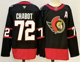 Fanatics Ottawa Senators #72 Thomas Chabot Black Reverse Retro Authentic Stitched NHL jersey