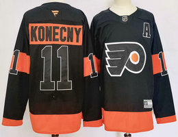 Fanatics Philadelphia Flyers #11 Travis Konecny Black Authentic Stitched NHL jersey