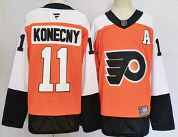Fanatics Philadelphia Flyers #11 Travis Konecny Orange Authentic Stitched NHL jersey