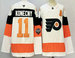 Fanatics Philadelphia Flyers #11 Travis Konecny White 2024-2025 Stadium Series Stitched Jersey
