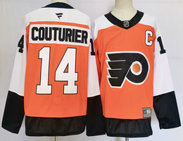 Fanatics Philadelphia Flyers #14 Sean Couturier Orange Authentic Stitched NHL jersey
