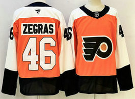 Fanatics Philadelphia Flyers #46 Trevor Zegras Orange Authentic Stitched NHL Jersey