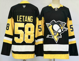Fanatics Pittsburgh Penguins #58 Kris Letang Black Authentic Stitched NHL jersey