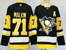 Fanatics Pittsburgh Penguins #71 Evgeni Malkin Black Authentic Stitched NHL jersey