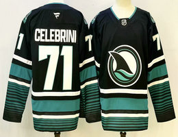 Fanatics San Jose Sharks #71 Macklin Celebrini Black Authentic Stitched NHL jersey