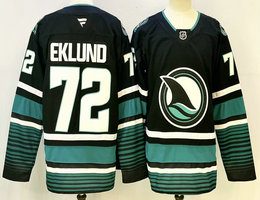Fanatics San Jose Sharks #72 William Eklund Black Authentic Stitched NHL jersey