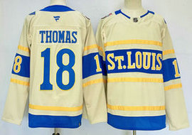 Fanatics St. Louis Blues #18 Robert Thomas Cream 2025 Winter Classic Authentic Stitched NHL Jersey