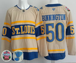 Fanatics St. Louis Blues #50 Jordan Binnington Cream 2025 Winter Classic Authentic Stitched NHL Jersey