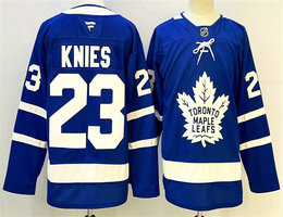 Fanatics Toronto Maple Leafs #23 Matthew Knies Blue Authentic Stitched NHL Jersey
