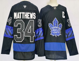 Fanatics Toronto Maple Leafs #34 Auston Matthews Black Authentic Stitched NHL Jersey