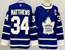 Fanatics Toronto Maple Leafs #34 Auston Matthews Blue Reverse Retro Authentic Stitched NHL Jersey