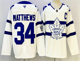 Fanatics Toronto Maple Leafs #34 Auston Matthews White With C Patch Stadium Series Stitched NHL Jersey