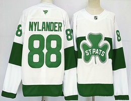 Fanatics Toronto Maple Leafs #88 William Nylander White Green 2024-25 With C Patch Stitched Jersey